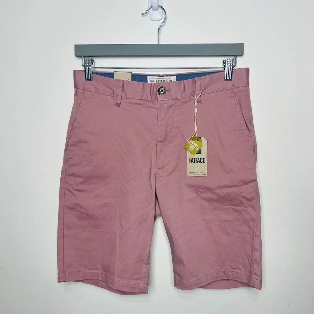 Fat Face Mawes Organic Chino Shorts Light Pink W 30, 10
